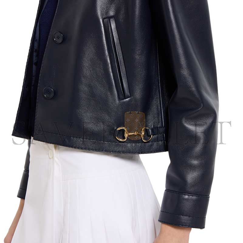 Gvc*1 shiny leather jacket with horsebit 815063